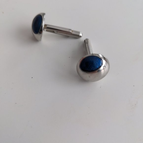 Blue & Silver Cufflinks - Picture 2 of 3